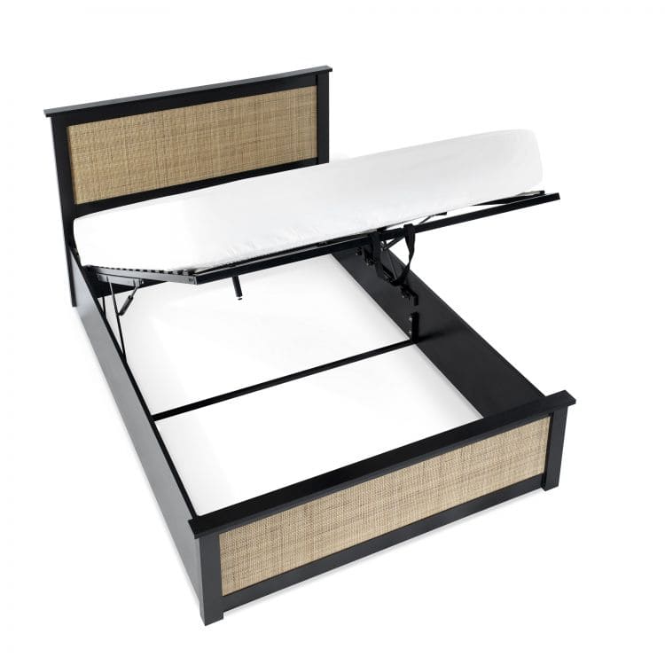 Corbridge 5ft Rattan Ottoman Bedframe - Black - Image 3