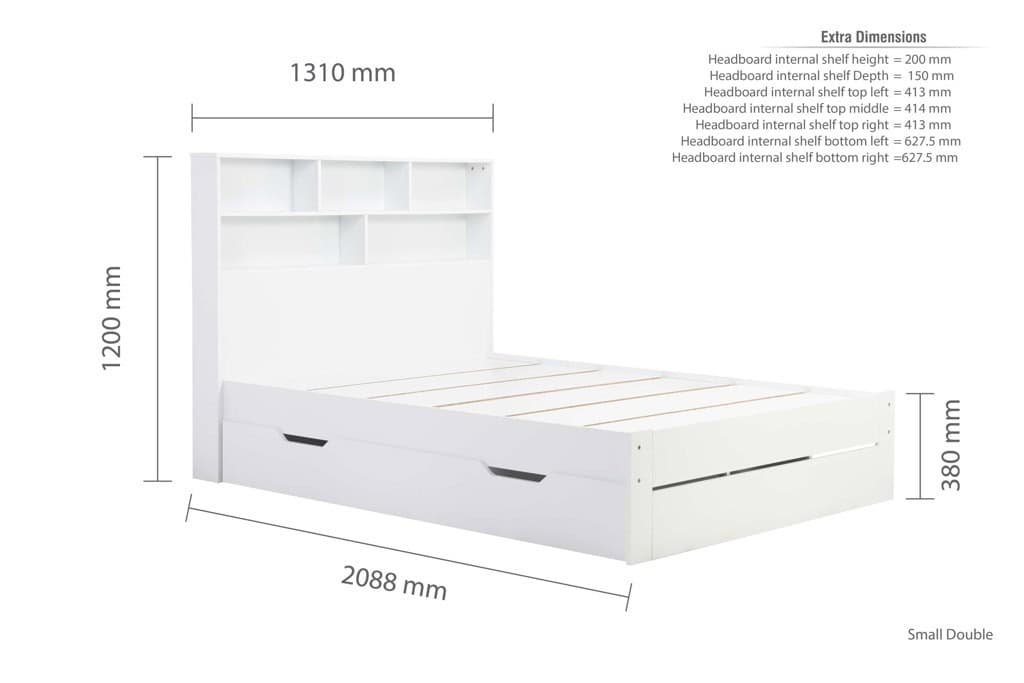 Alfie 4ft Storage Bed – White - Image 14