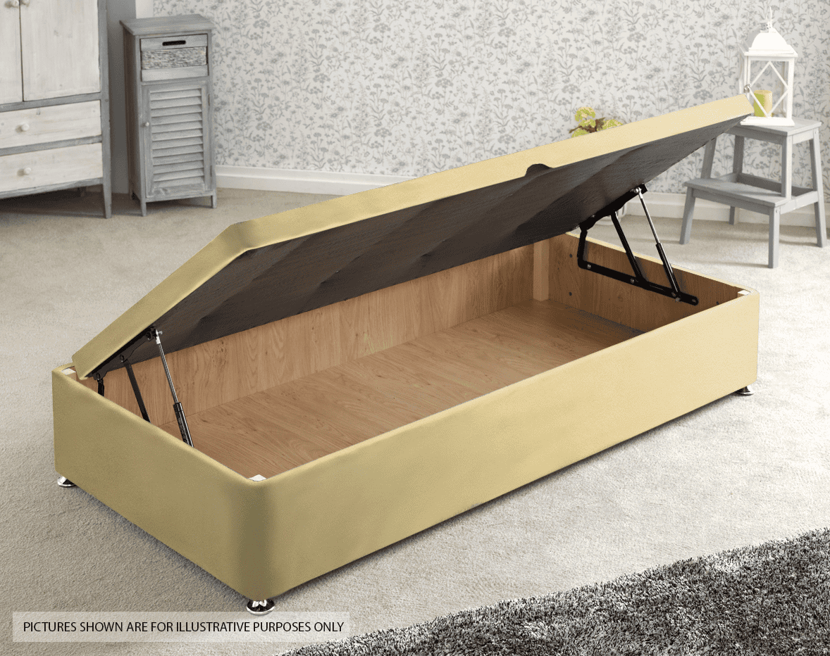 Apollo 3ft Velvet Cream Side Ottoman Base | Buy Online | Beds.ie