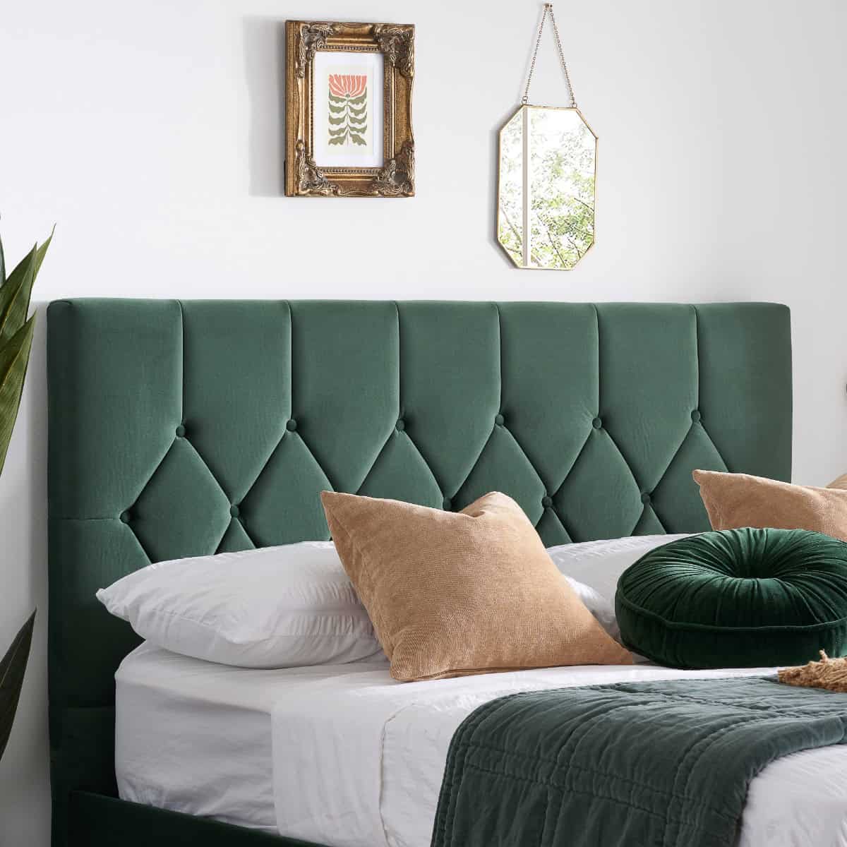 Loxley 5ft Bedframe - Green Velvet - Image 2