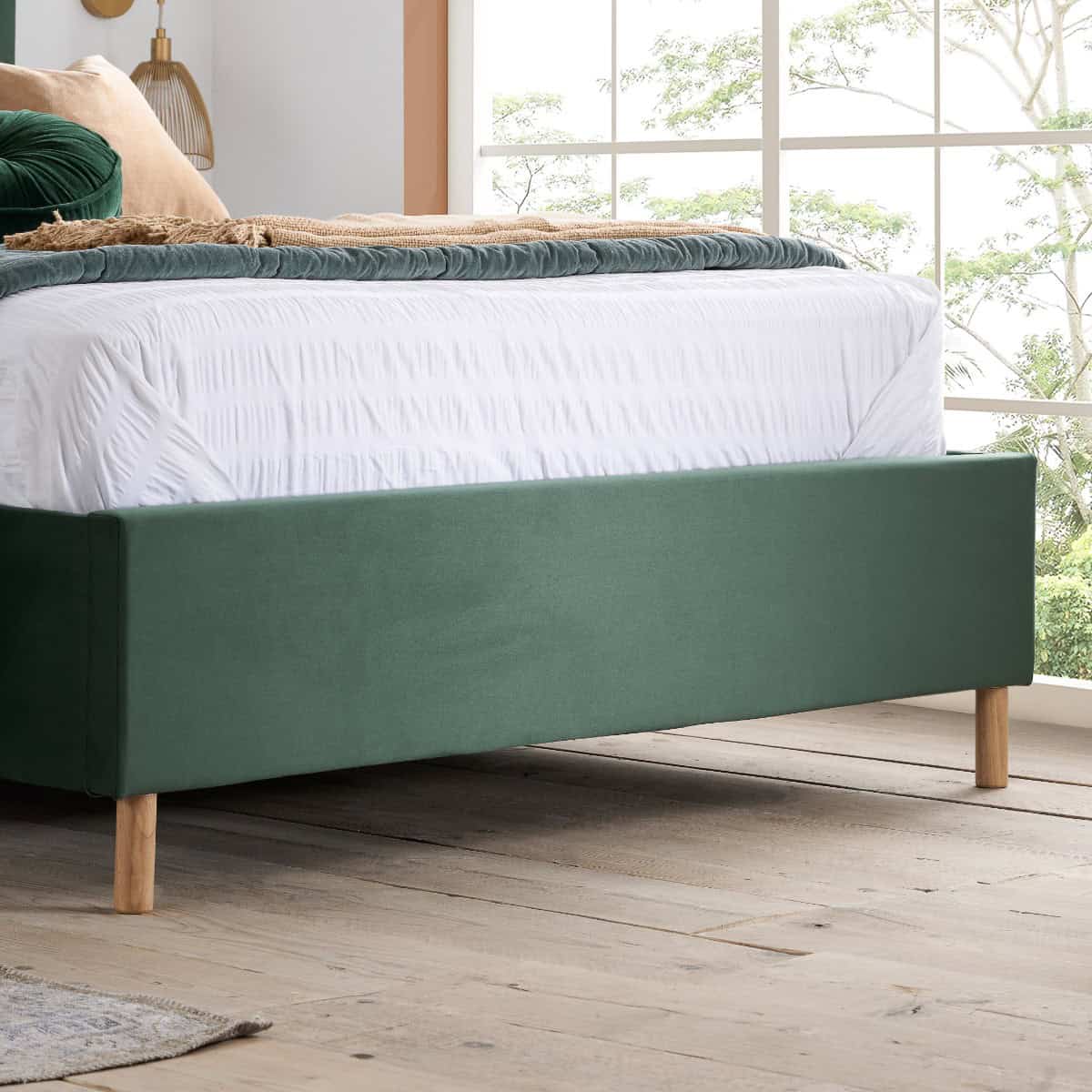 Loxley 5ft Bedframe - Green Velvet - Image 5