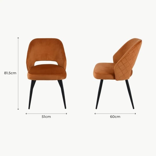 Sutton Chair - Rust Velvet (Set of 2) - Image 6