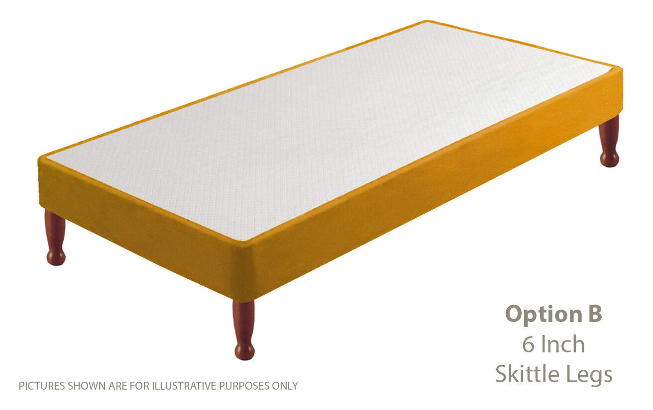 Apollo 3ft Velvet Gold Shallow Divan Base on Legs - Image 2