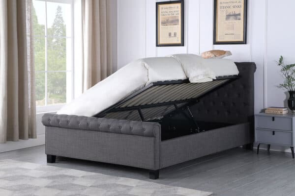 Paris 5ft Gas Lift Bedframe - Grey | Buy Online | Beds.ie