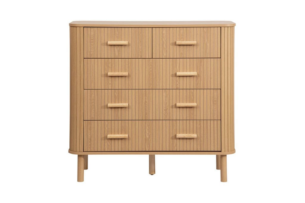 Axel 5 Drawer Fluted Chest - Oak - Image 3