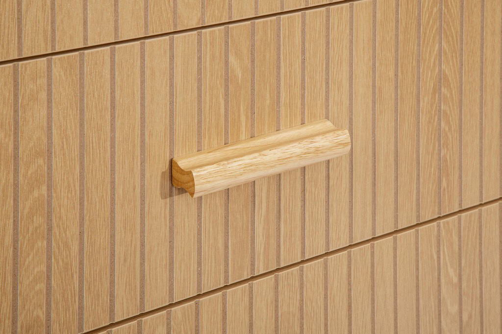 Axel 5 Drawer Fluted Chest - Oak - Image 5