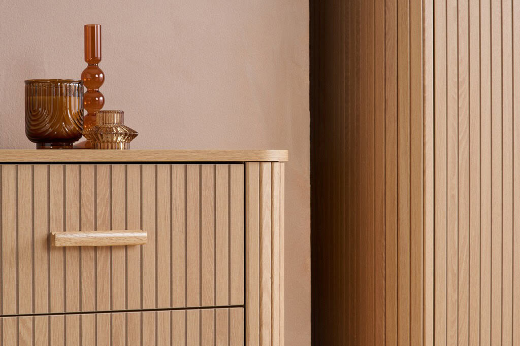 Axel 5 Drawer Fluted Chest - Oak - Image 8