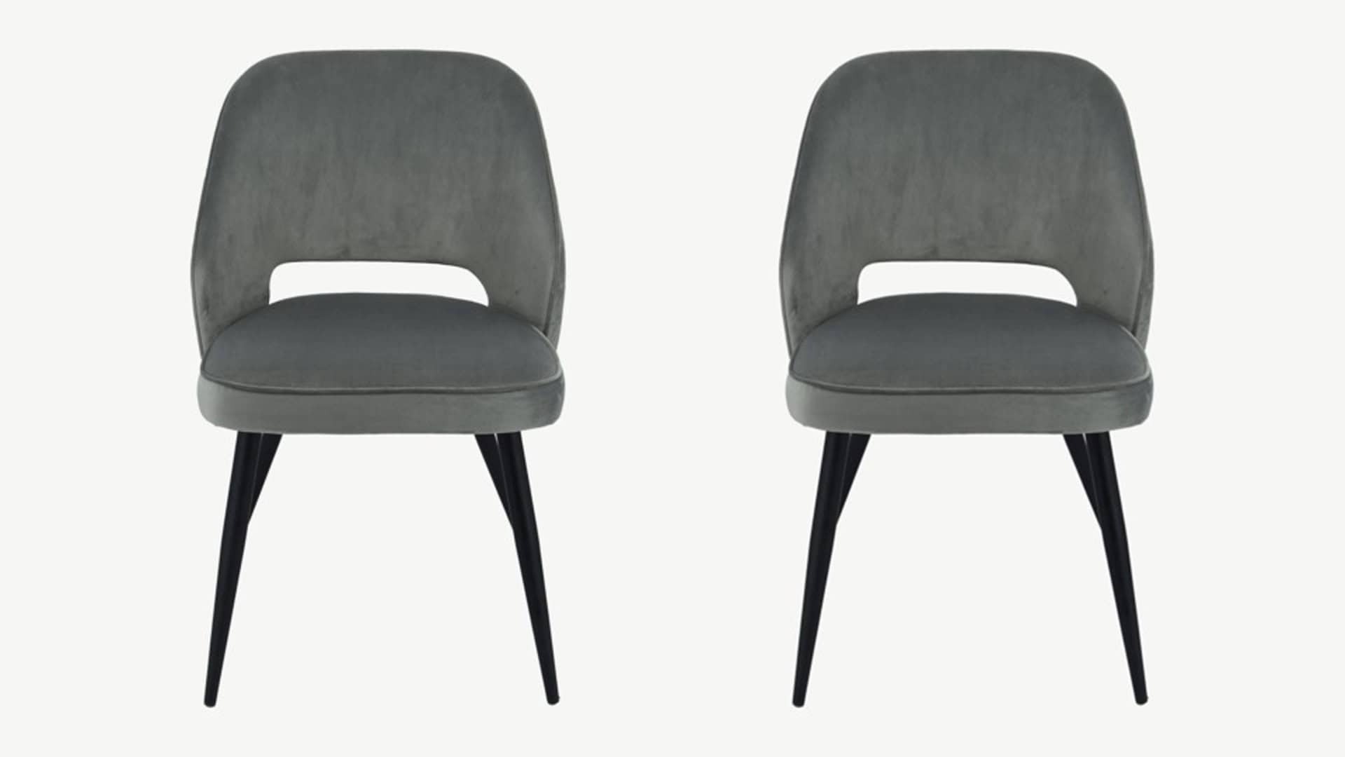 Sutton Chair - Grey Velvet (Set of 2) | Buy Online | Beds.ie