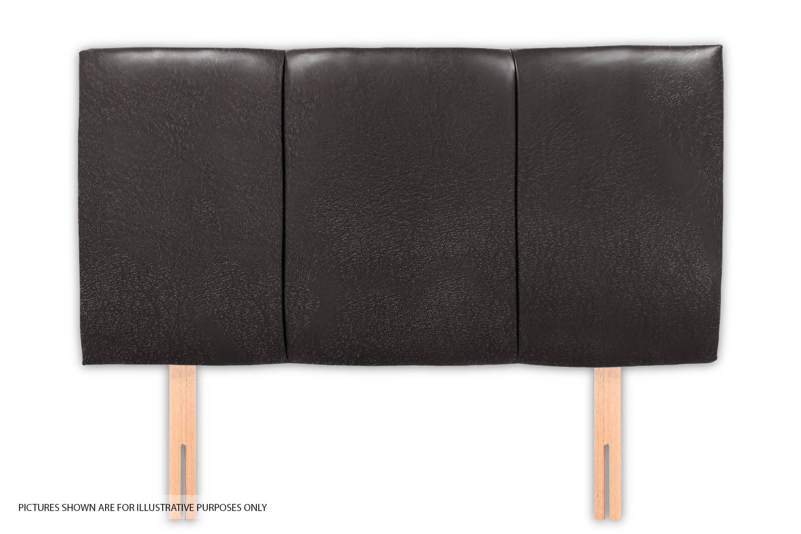 Granada 4ft Headboard - Black Faux Leather | Buy Online | Beds.ie