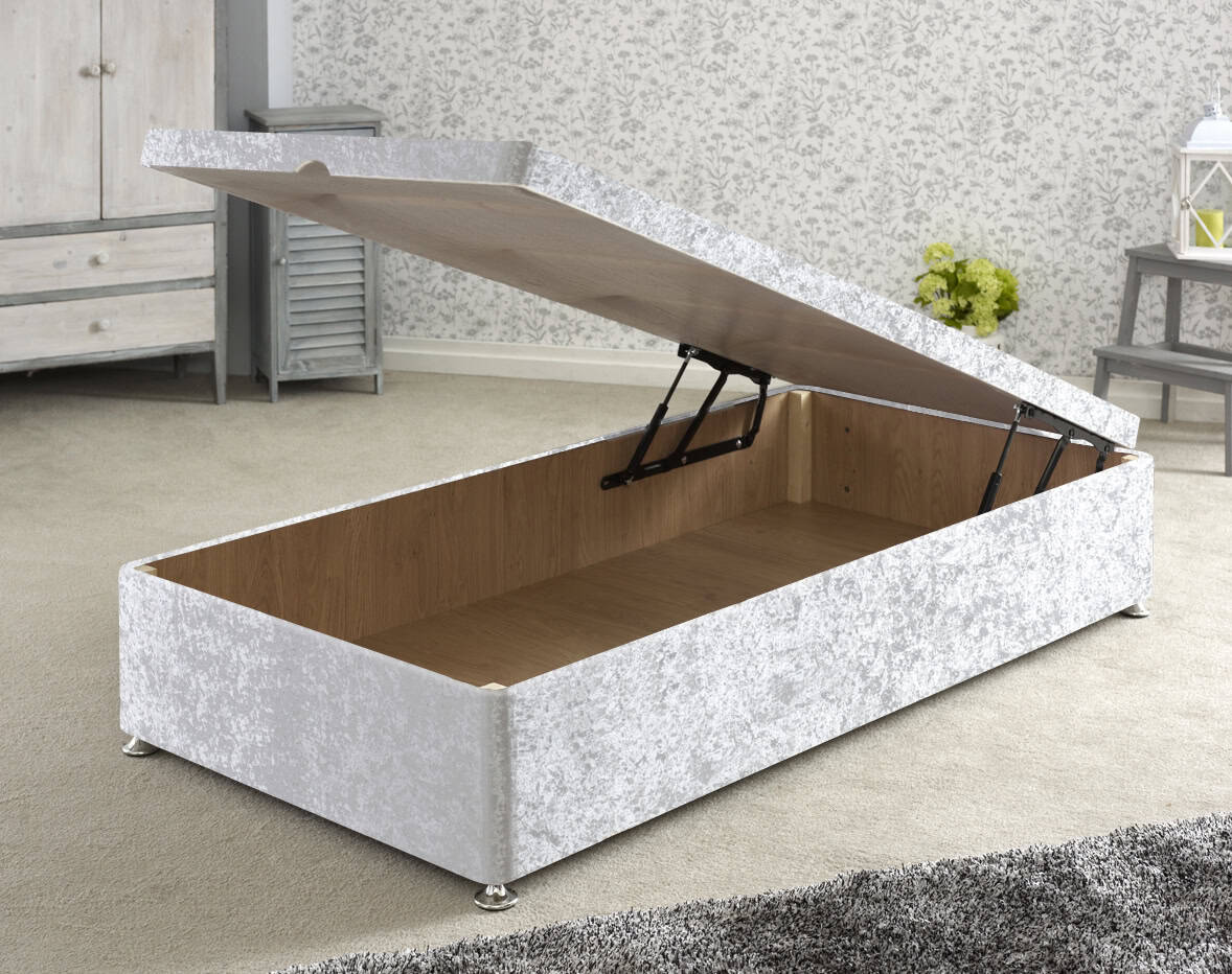 Apollo 3ft Glitz Ice White Front Opening Ottoman Base | Buy Online | Beds.ie