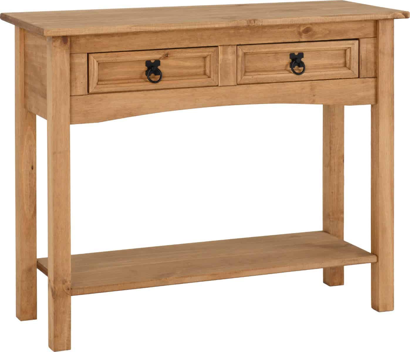 Corona 2 Drawer Console Table - Waxed Pine - Image 2