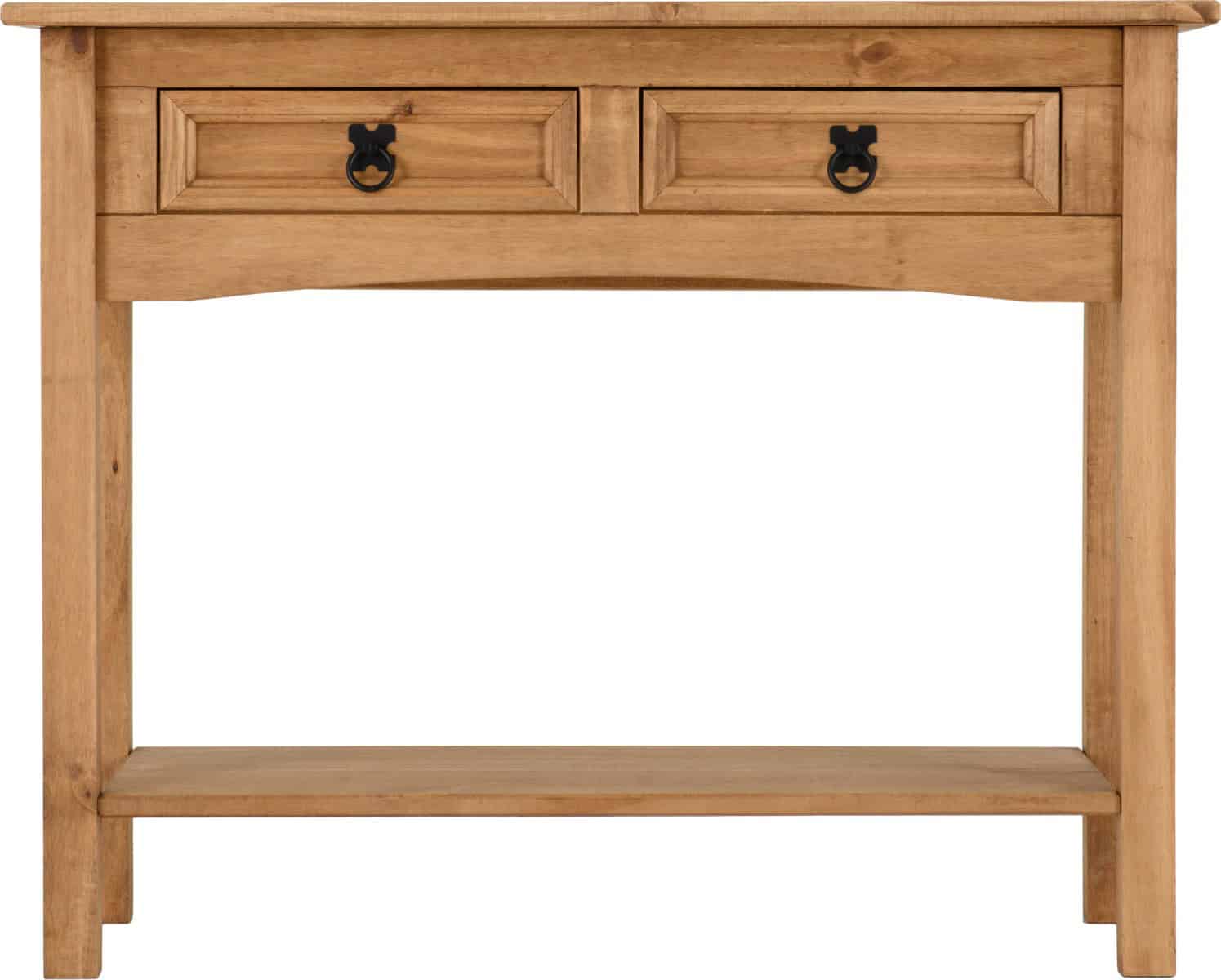 Corona 2 Drawer Console Table - Waxed Pine - Image 4