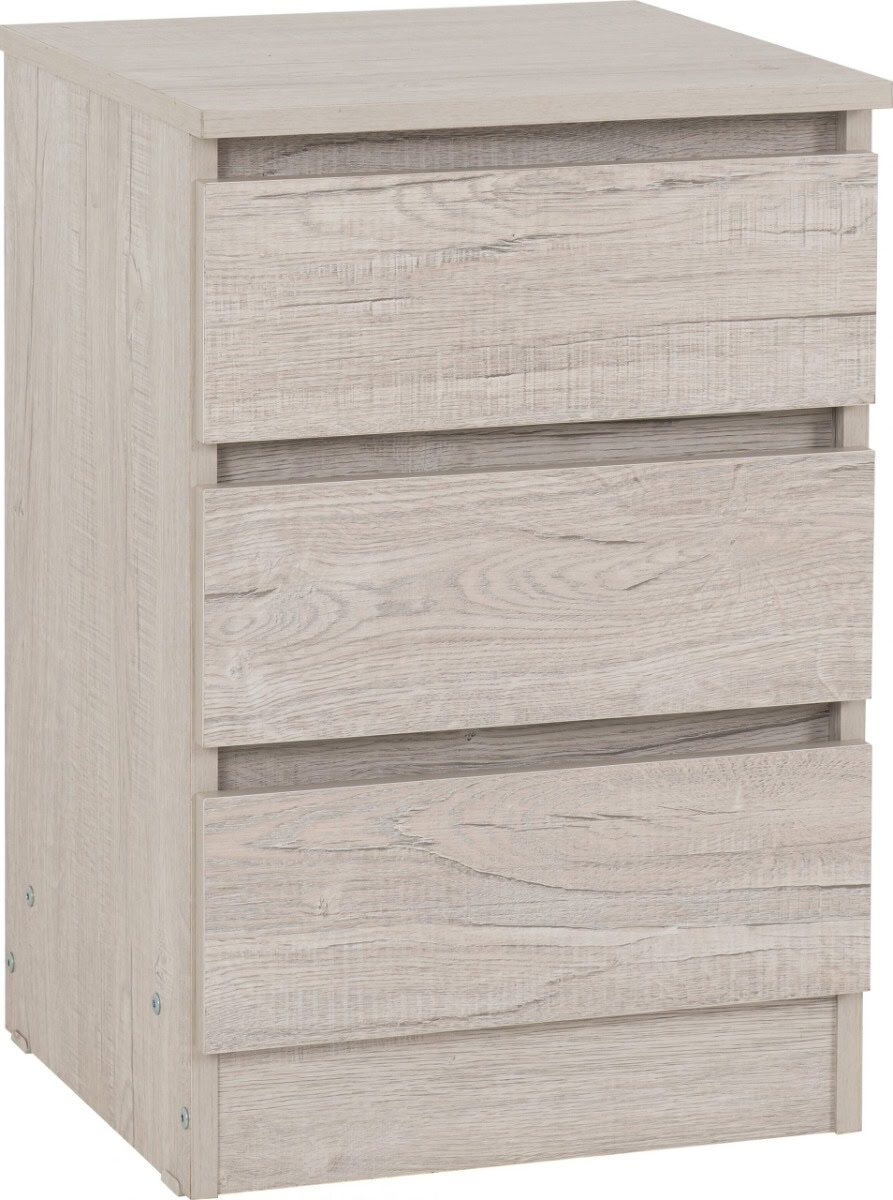 Malvern 3 Drawer Bedside - Urban Snow | Buy Online | Beds.ie