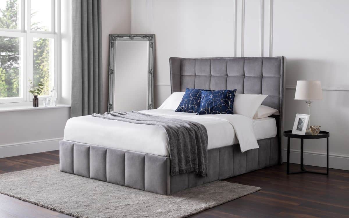 Belfort 5ft Ottoman Bedframe - Grey Velvet - Image 2