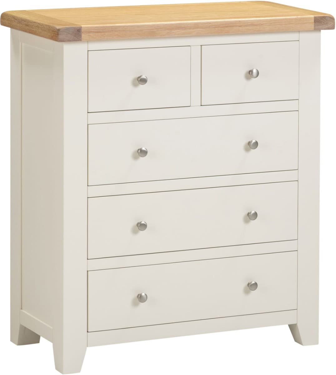Windsor 3+2 Drawer Chest - Ivory & Oak - Image 3