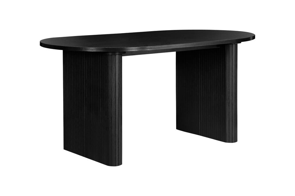 Axel Oval Fluted Dining Table - Black | Buy Online | Beds.ie