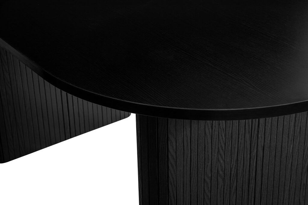 Axel Oval Fluted Dining Table - Black - Image 5