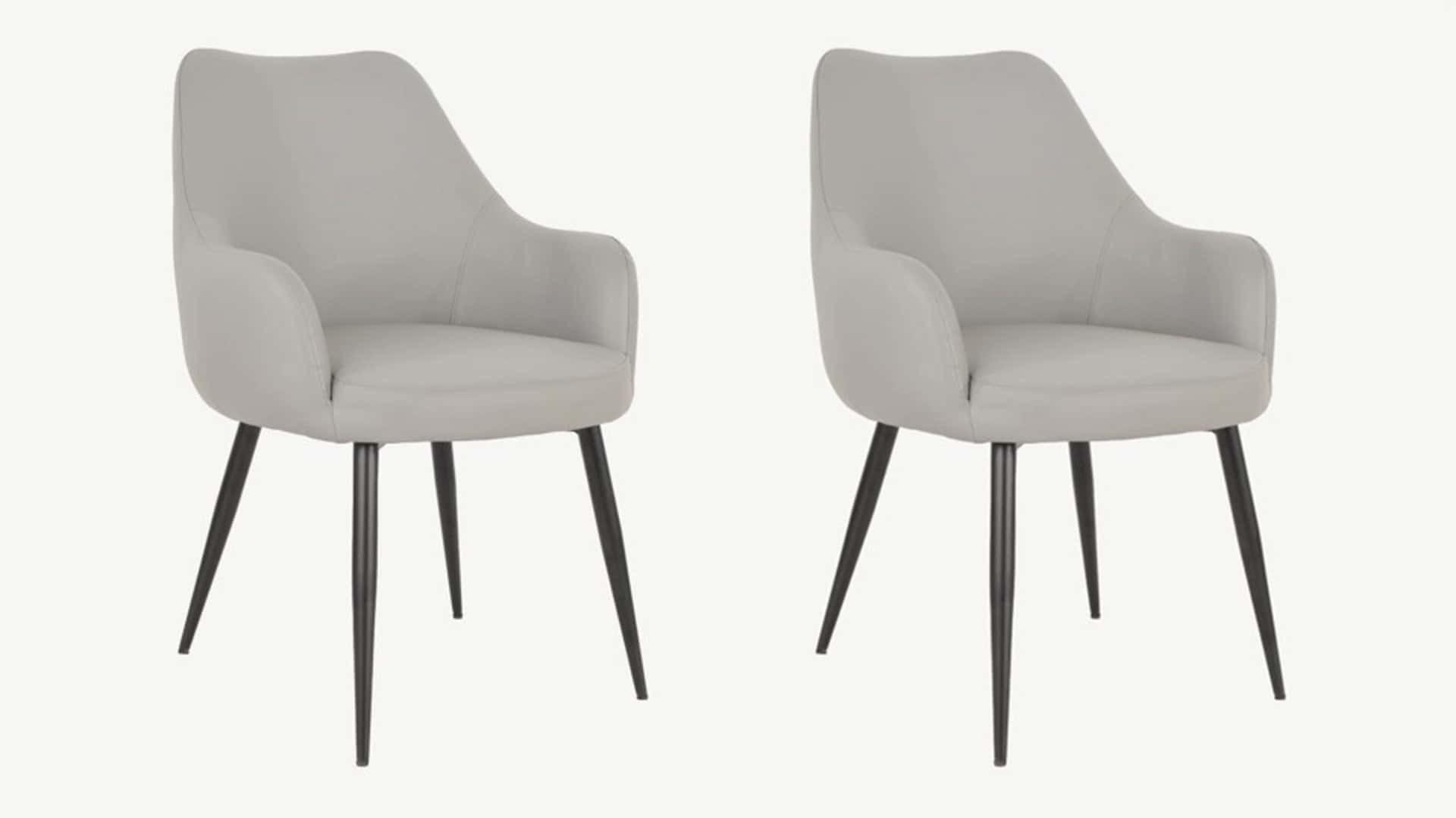 Fabio Dining Chair - Grey Faux Leather (Set of 2) | Buy Online | Beds.ie