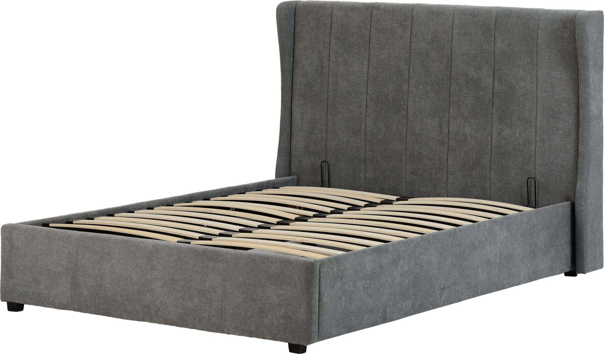 Amelia 4ft6 Storage Bedframe - Dark Grey Velvet - Image 3