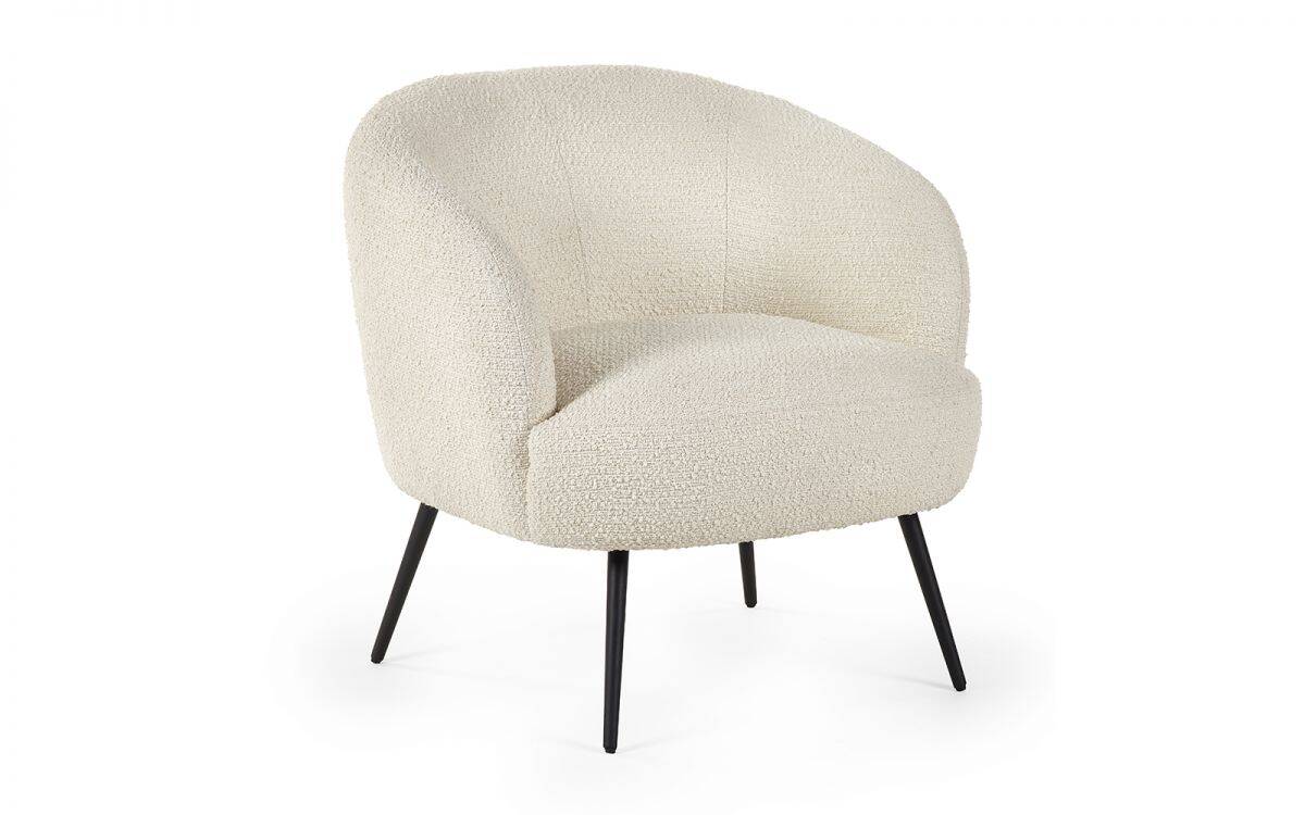 Hadid Boucle Accent Chair - Ivory - Image 4