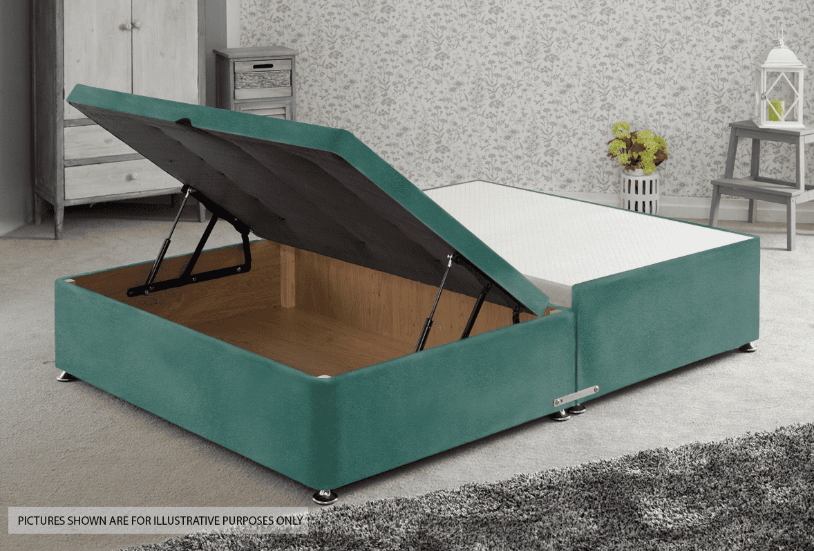 Apollo 4ft6 Velvet Turquoise Jumbo Ottoman Base | Buy Online | Beds.ie