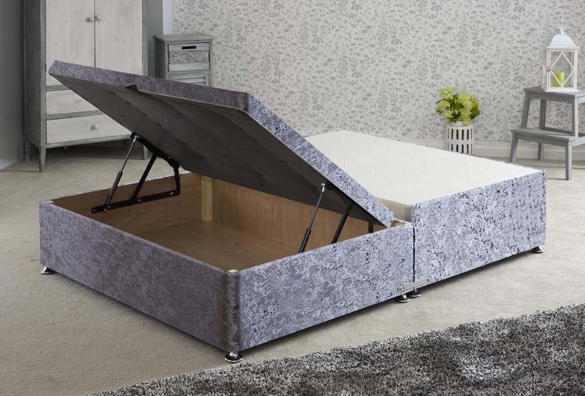 Apollo 4ft6 Glitz Grey Jumbo Ottoman Base | Buy Online | Beds.ie