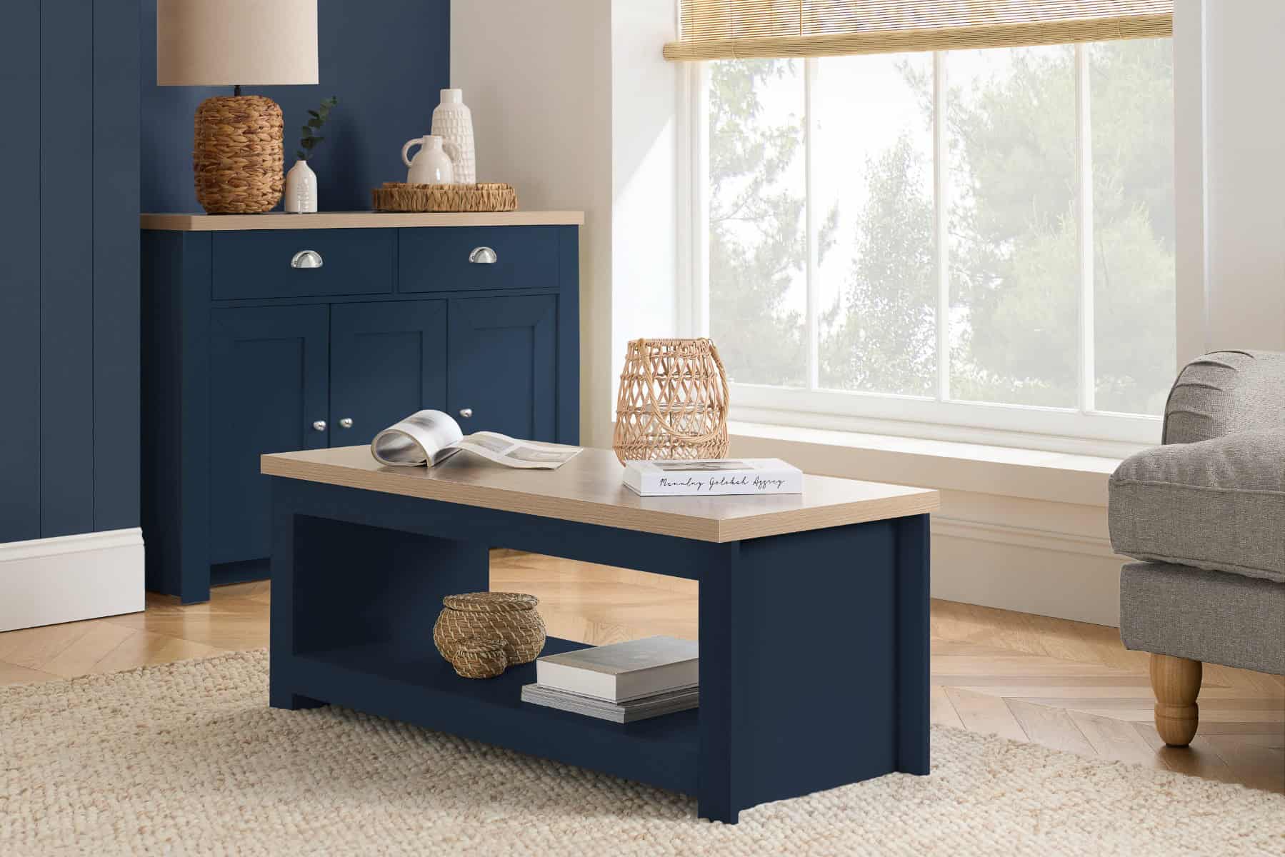 Highgate Coffee Table - Navy & Oak | Buy Online | Beds.ie