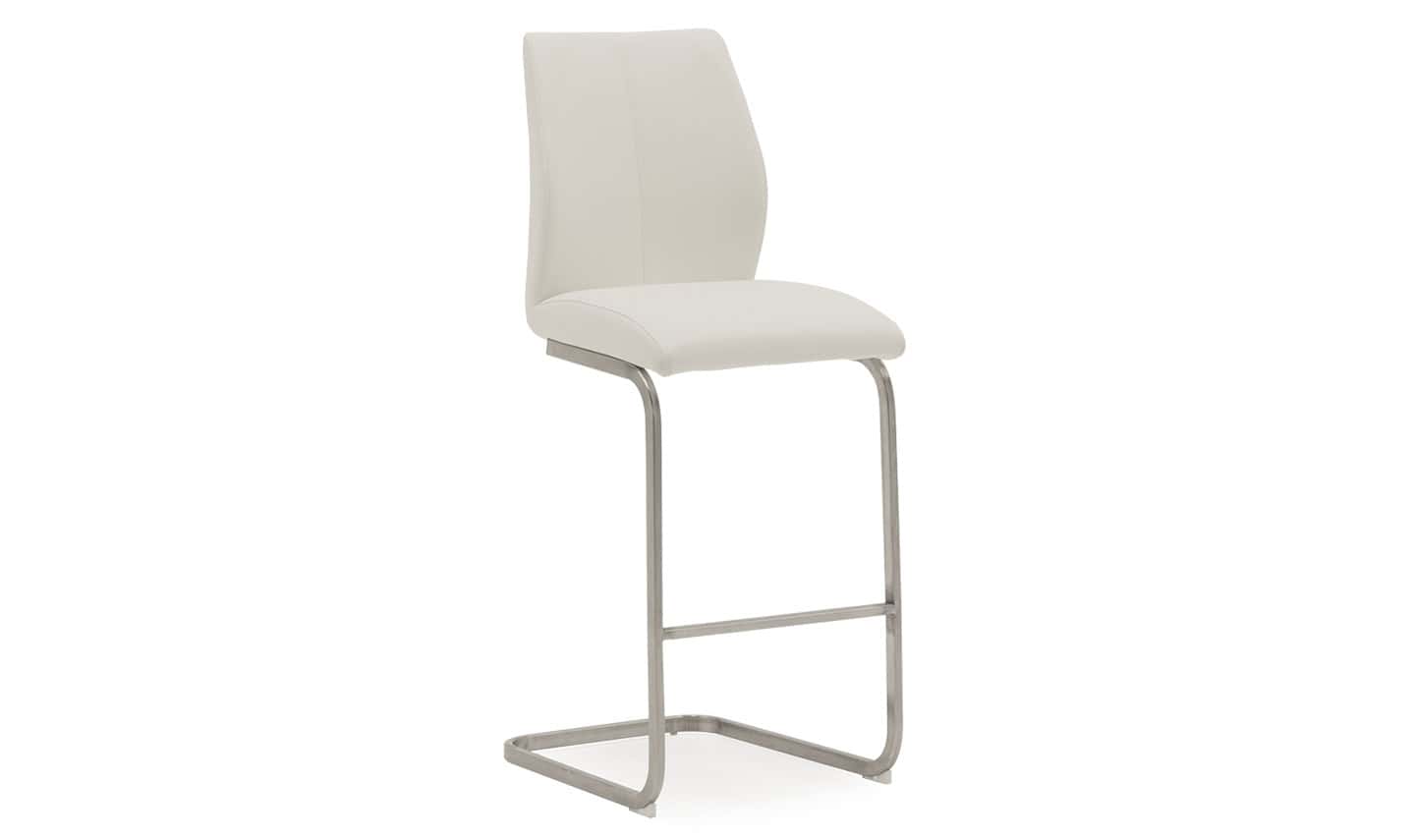 Irma Bar Chair (Pair) - Brushed Steel White | Buy Online | Beds.ie