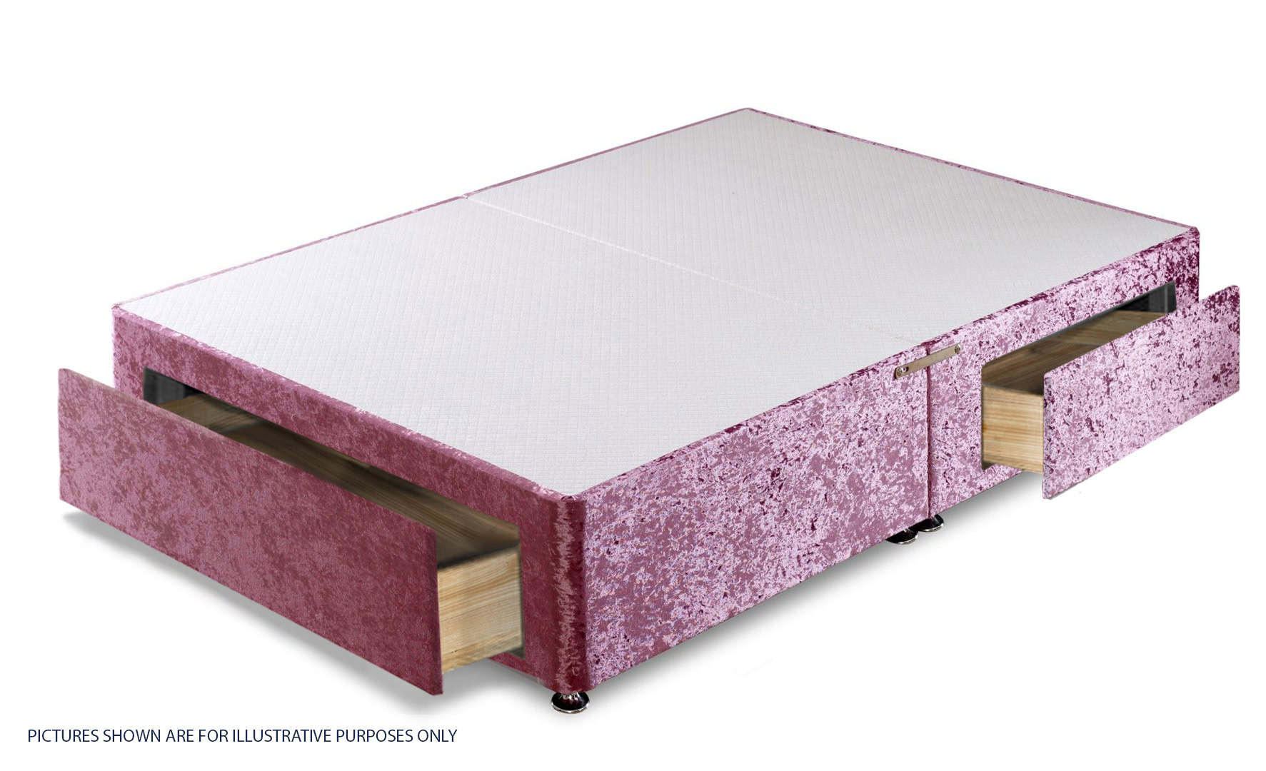 Apollo 5ft Glitz Pink Jumbo Drawer Divan Base - Image 2