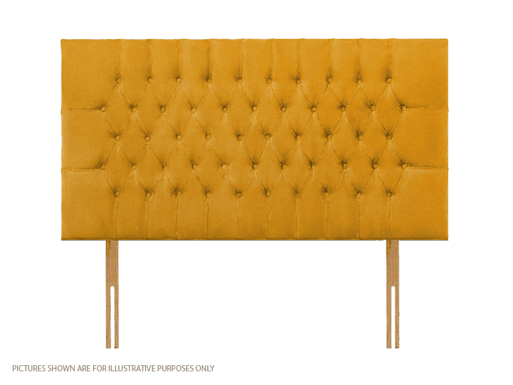 Apollo 6ft Lincoln Headboard - Velvet Gold | Buy Online | Beds.ie