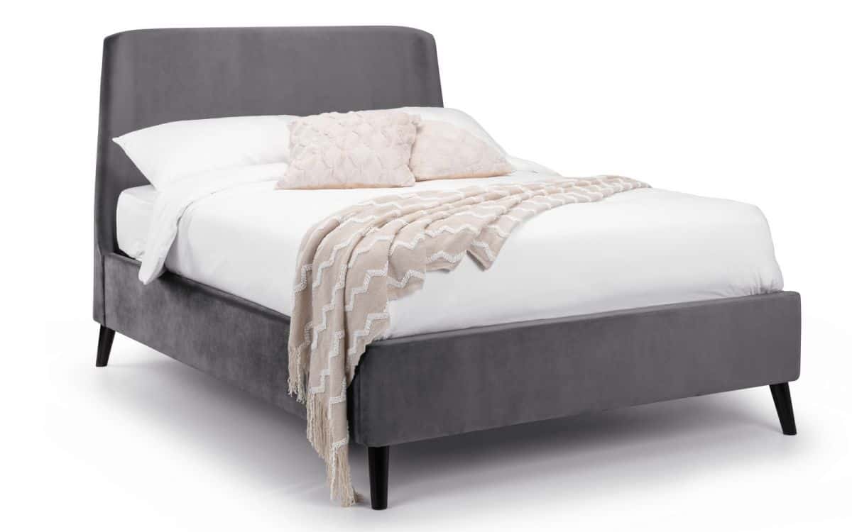 Frances 4ft6 Curved Bedframe - Grey Velvet - Image 2
