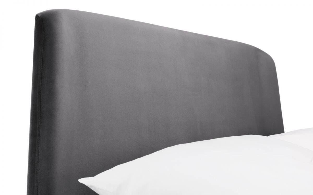 Frances 4ft6 Curved Bedframe - Grey Velvet - Image 4