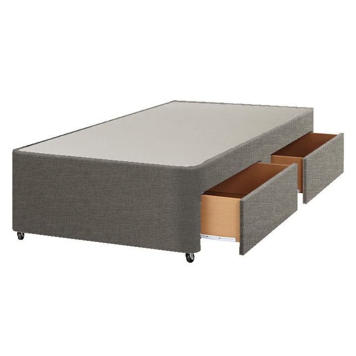 Apollo 3ft Azzure Grey 2 Drawer Divan Base | Buy Online | Beds.ie
