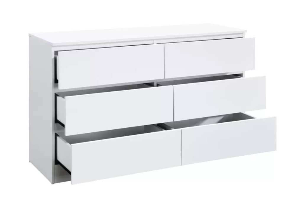 Oslo 6 Drawer Chest - White - Image 3