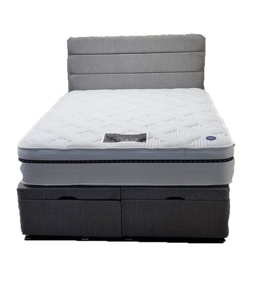 4ft6 Ottoman W/ Pocket Sprung Mattress & Headboard (Colour Choice) - Image 2