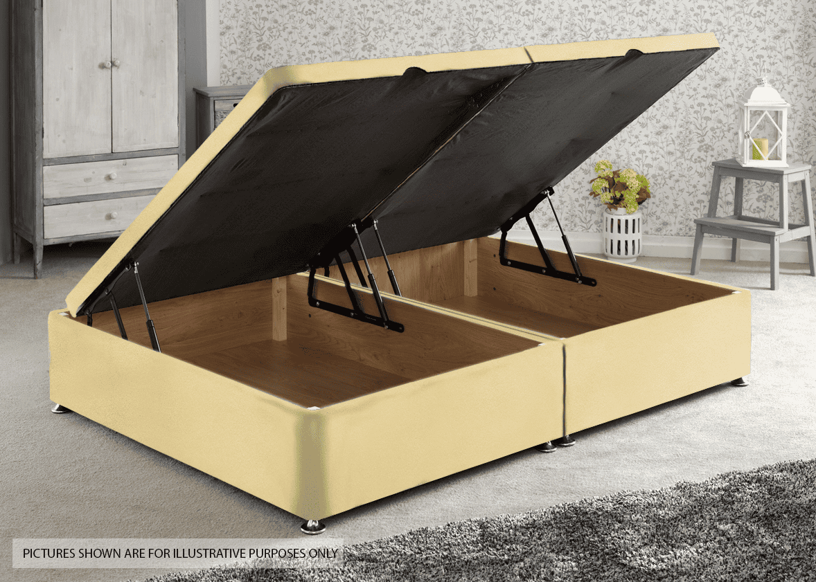 Apollo 6ft Velvet Cream Side Ottoman Base | Buy Online | Beds.ie