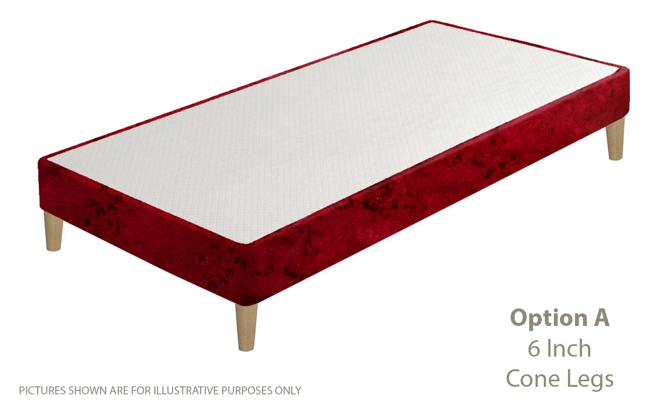 Apollo 2ft6 Glitz Red Shallow Divan Base on Legs | Buy Online | Beds.ie