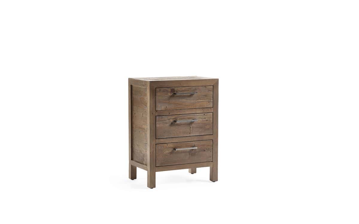 Heron 3 Drawer Bedside - Reclaimed Pine - Image 2