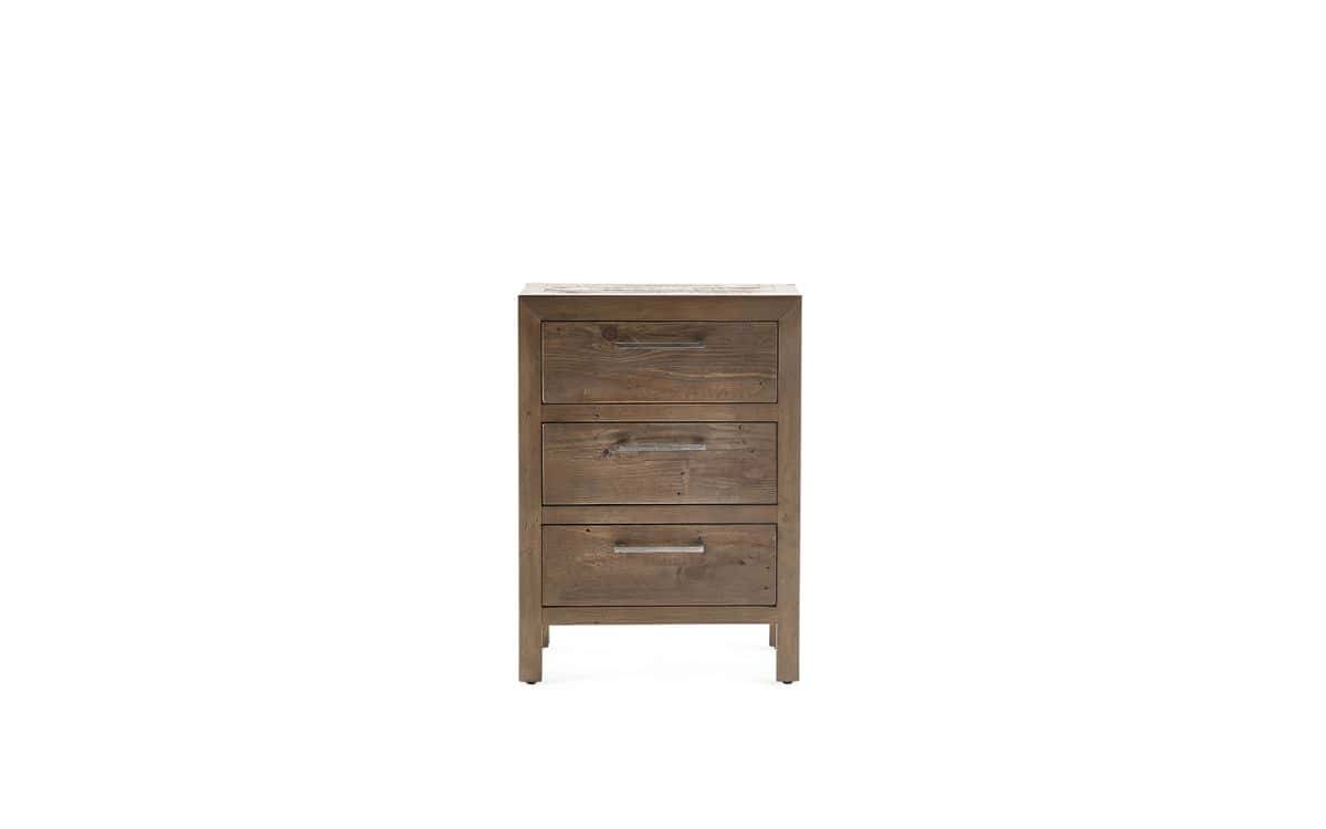Heron 3 Drawer Bedside - Reclaimed Pine - Image 4