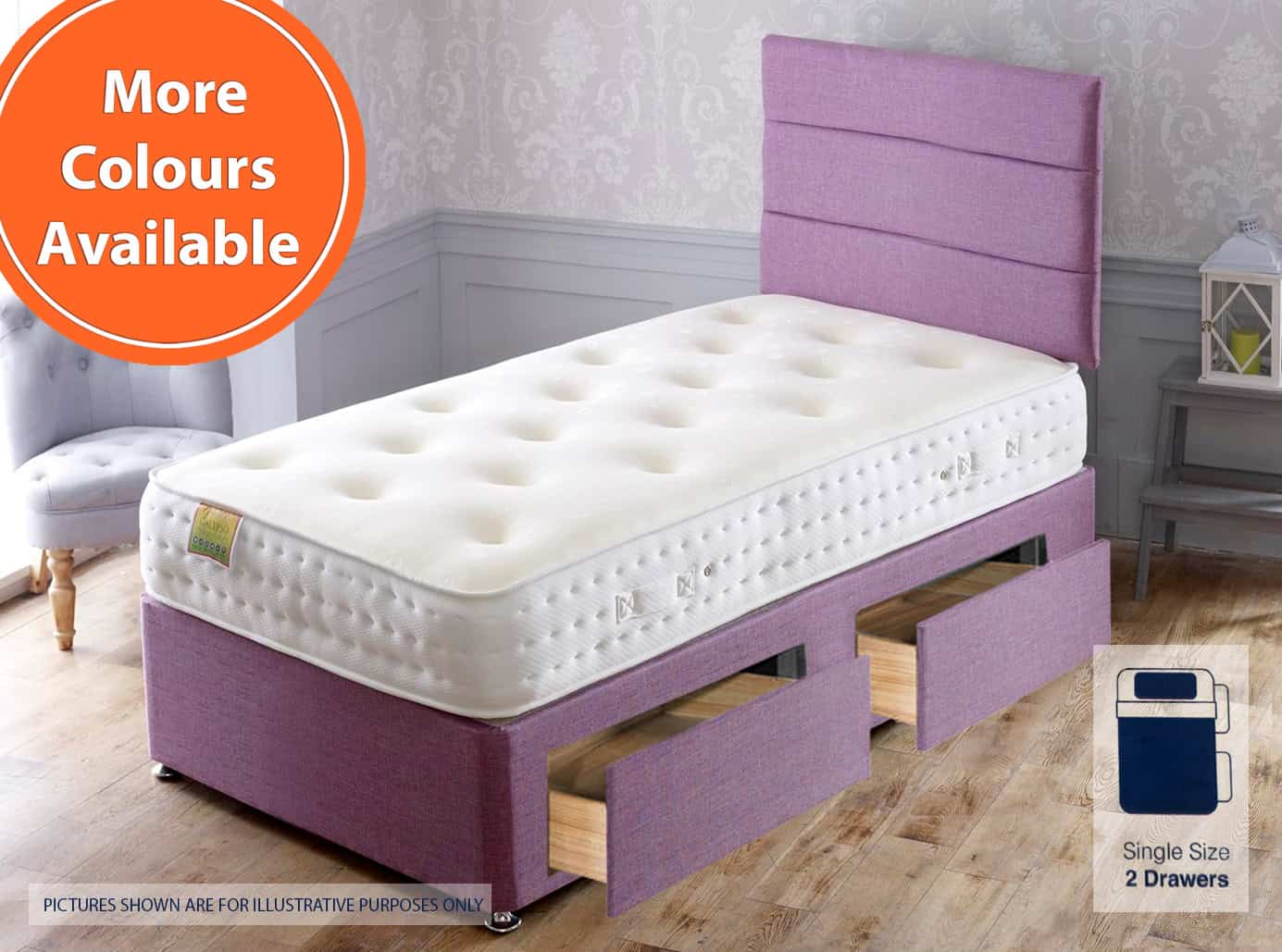 Apollo 2ft6 Calypso 2 Drawer Bed | Buy Online | Beds.ie