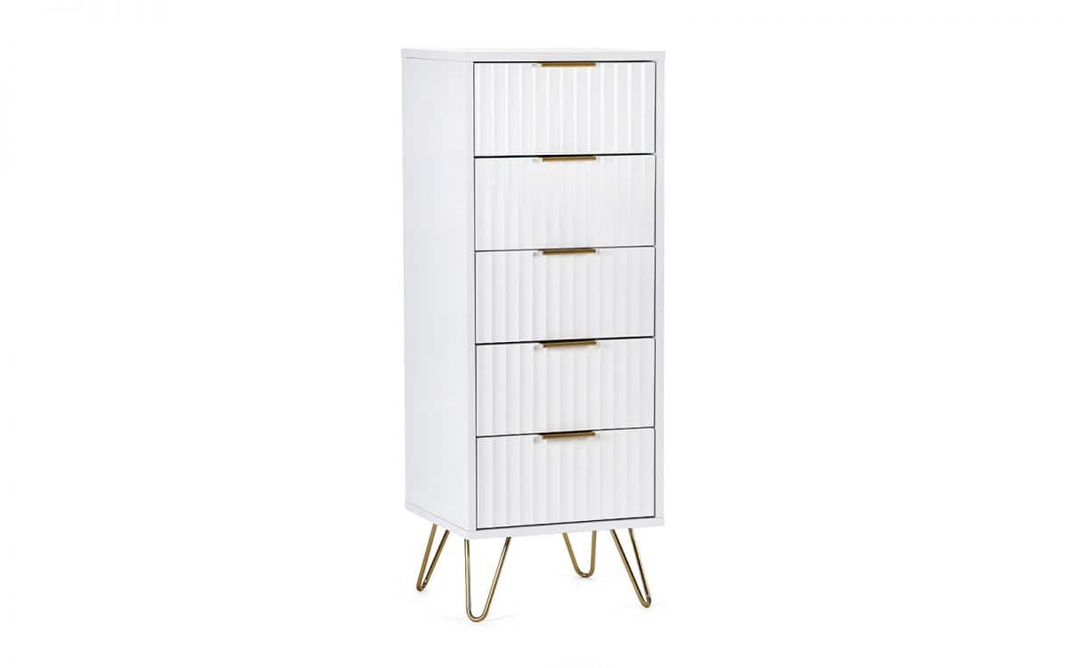 Murphy 5 Drawer Tallboy - Matte White - Image 2