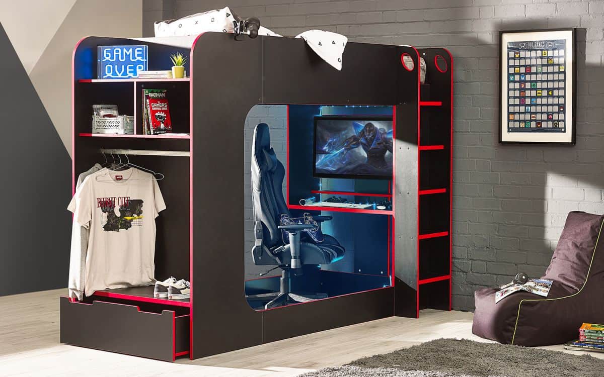 Impulse Gaming Bunk - Black/Red | Buy Online | Beds.ie