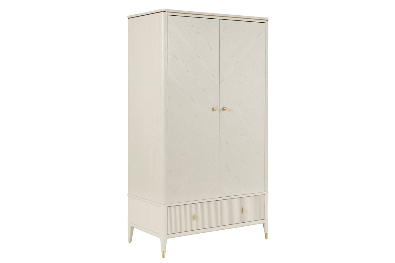 Diletta Wardrobe 2 Door 2 Drawer - Stone | Buy Online | Beds.ie