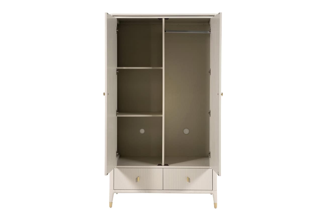 Diletta Wardrobe 2 Door 2 Drawer - Stone - Image 2
