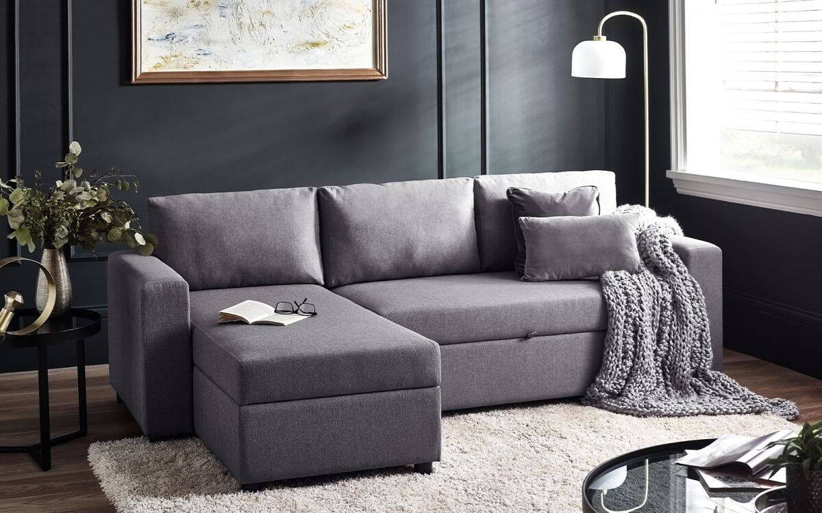 Angelica Sofa Bed with Storage - Grey Linen | Buy Online | Beds.ie
