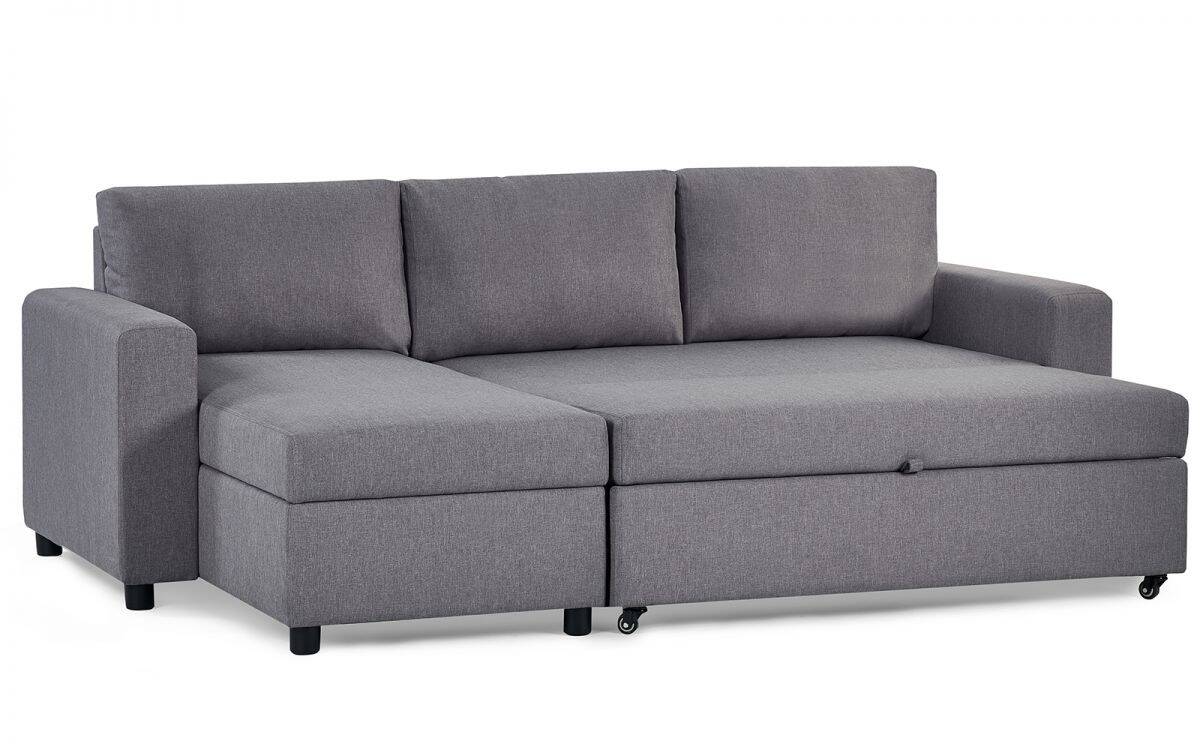 Angelica Sofa Bed with Storage - Grey Linen - Image 6