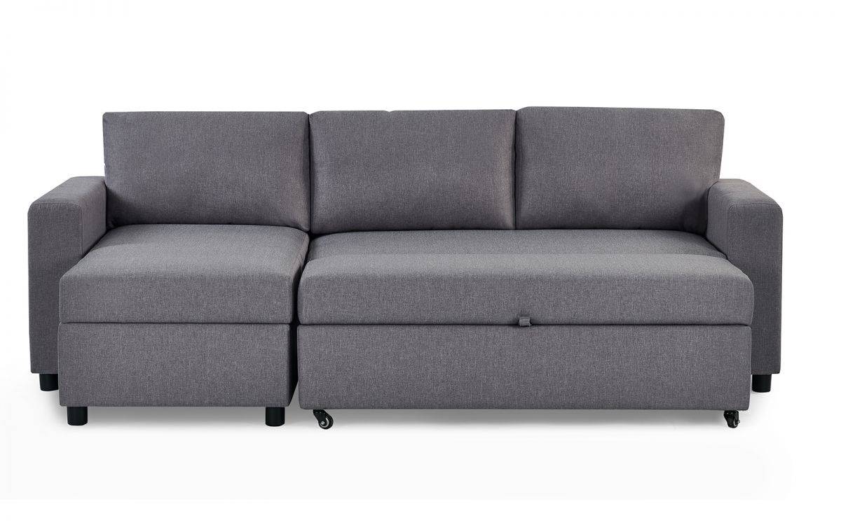 Angelica Sofa Bed with Storage - Grey Linen - Image 8