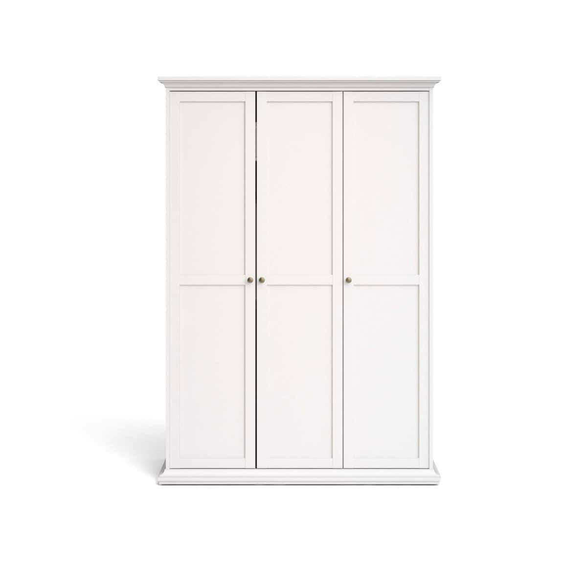 Paris 3 Door Wardrobe - White | Buy Online | Beds.ie