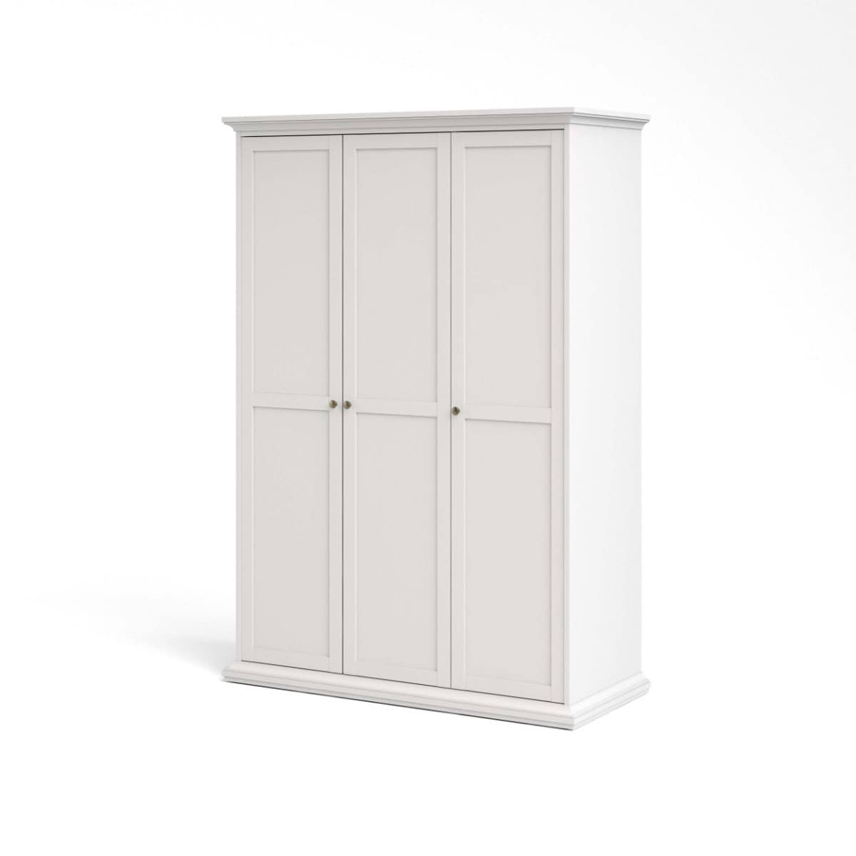 Paris 3 Door Wardrobe - White - Image 3