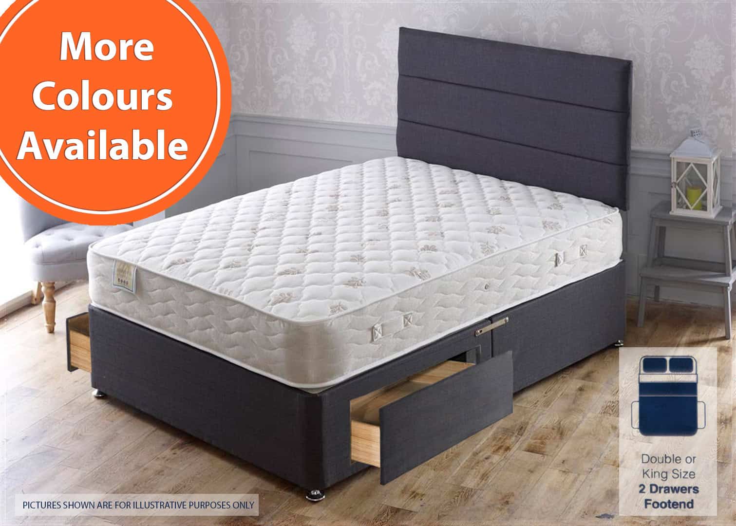 Apollo 4ft6 Aphrodite 2 Drawer Bed | Buy Online | Beds.ie